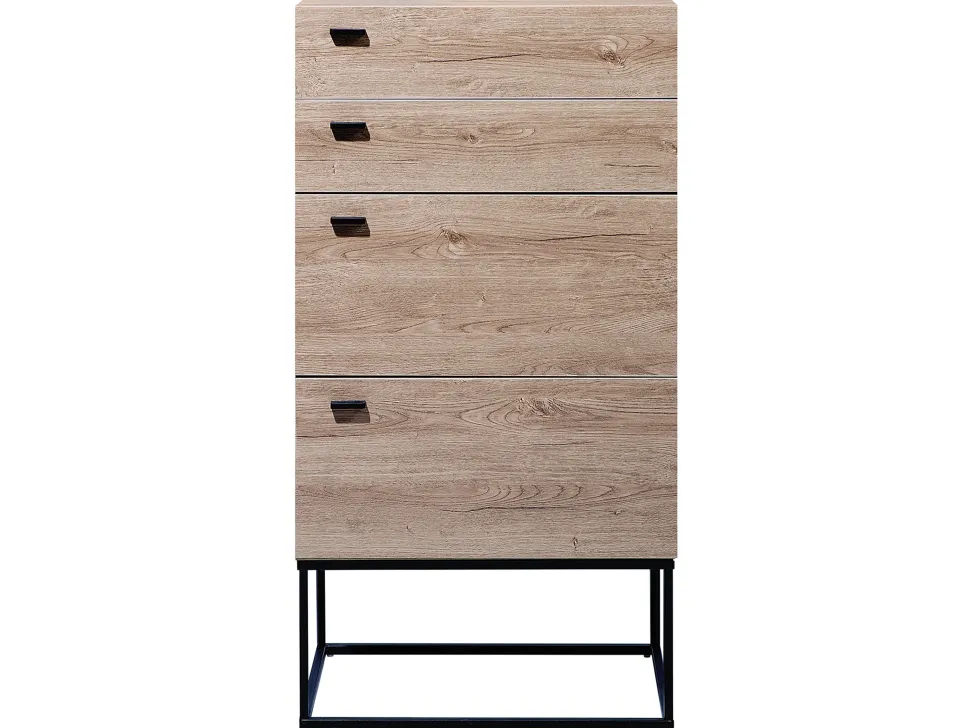 Comoda Com 4 Gavetas Cor De Madeira Clara Acra