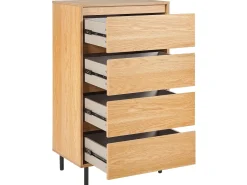 Comoda Com 4 Gavetas Cor De Madeira Clara Nikea