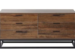 Comoda Com 6 Gavetas Cor De Madeira Escura Delta