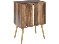 Comoda Com 3 Gavetas Cor De Madeira Escura E Cinzenta Batley