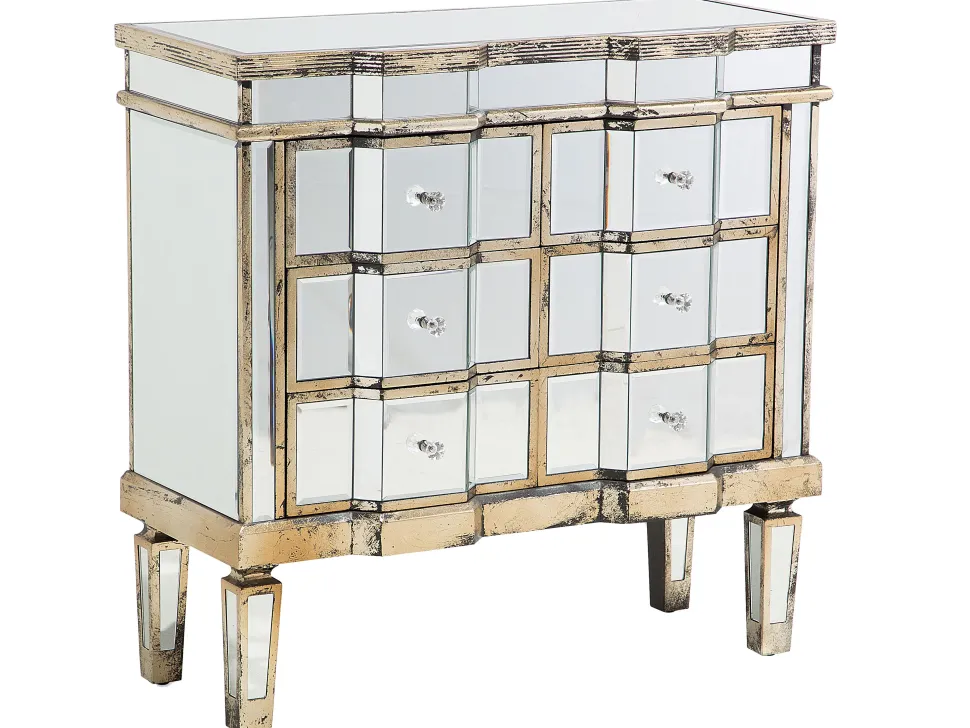 Comoda Com 6 Gavetas Em Efeito Espelhado Mozela