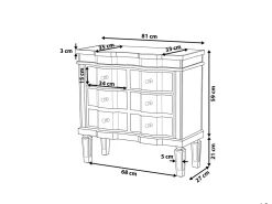 Comoda Com 6 Gavetas Em Efeito Espelhado Mozela