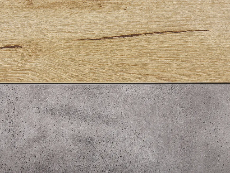 Comoda Com 4 Gavetas Em Efeito De Concreto E Cor De Madeira Clara Acra