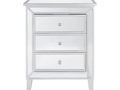 Comoda Com 3 Gavetas Em Efeito Espelhado Prateado Breves