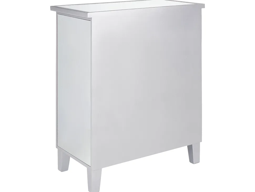 Comoda Com 3 Gavetas Em Efeito Espelhado Prateado Breves