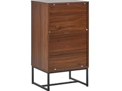 Comoda Com 3 Gavetas Em Madeira Escura E Branca Nueva