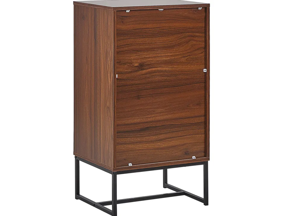 Comoda Com 3 Gavetas Em Madeira Escura E Branca Nueva