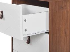 Comoda Com 3 Gavetas Em Madeira Escura E Branca Nueva