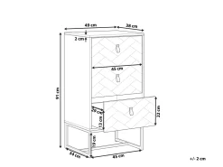 Comoda Com 3 Gavetas Em Madeira Clara E Branca Nueva