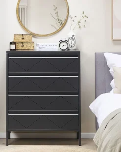 Comoda Com 4 Gavetas Em Metal Preto Matana