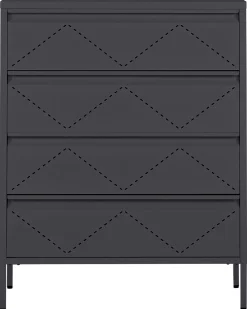 Comoda Com 4 Gavetas Em Metal Preto Matana