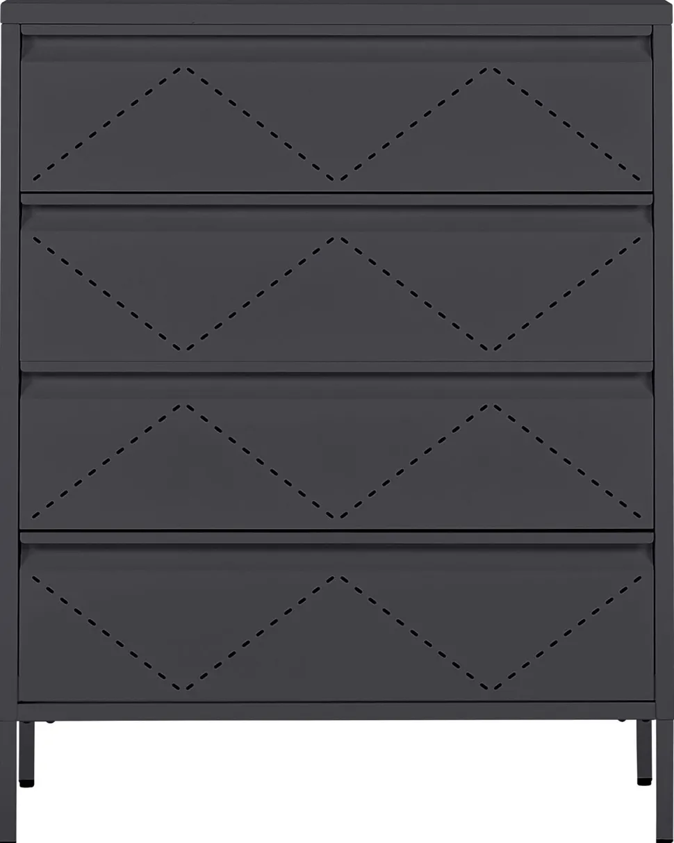 Comoda Com 4 Gavetas Em Metal Preto Matana