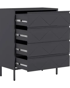 Comoda Com 4 Gavetas Em Metal Preto Matana