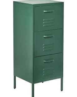 Comoda Com 3 Gavetas Em Metal Verde Escuro Wostok