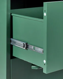 Comoda Com 3 Gavetas Em Metal Verde Escuro Wostok