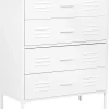 Comoda Com 4 Gavetas Em Metal Branco Enago