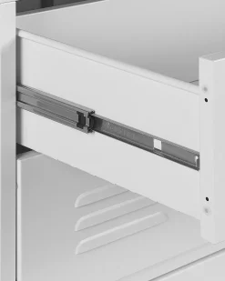 Comoda Com 4 Gavetas Em Metal Branco Enago