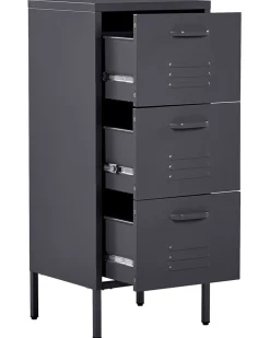 Comoda Com 3 Gavetas Em Metal Preto Wostok