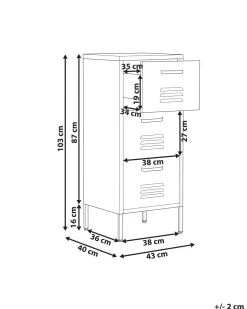 Comoda Com 3 Gavetas Em Metal Preto Wostok