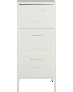 Comoda Com 3 Gavetas Em Metal Branco Wostok