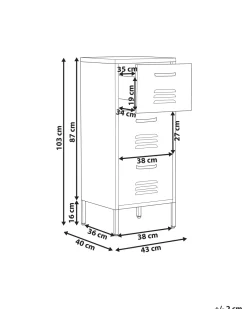 Comoda Com 3 Gavetas Em Metal Branco Wostok