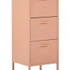 Comoda Com 3 Gavetas Em Metal Rosa Pessego Wostok