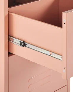 Comoda Com 3 Gavetas Em Metal Rosa Pessego Wostok