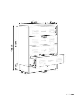 Comoda Com 4 Gavetas Em Metal Vermelho Enago