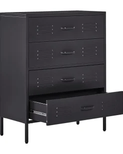 Comoda Com 4 Gavetas Em Metal Preto Enago