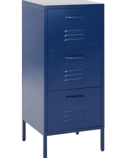 Comoda Com 3 Gavetas Em Metal Azul Marinho Wostok