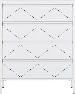 Comoda Com 4 Gavetas Em Metal Branco Matana