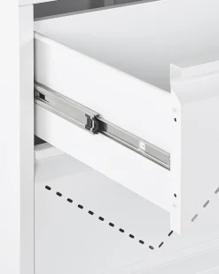 Comoda Com 4 Gavetas Em Metal Branco Matana