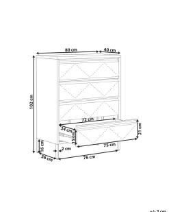 Comoda Com 4 Gavetas Em Metal Branco Matana