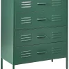 Comoda Com 4 Gavetas Em Metal Verde Enago