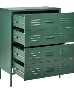 Comoda Com 4 Gavetas Em Metal Verde Enago