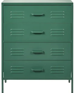 Comoda Com 4 Gavetas Em Metal Verde Enago