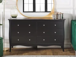 Comoda Com 6 Gavetas Preta Winchester