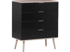 Comoda Com 4 Gavetas Preta Walpi