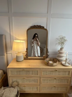 Comoda Com 6 Portas Em Rattan Castanho Claro Perote