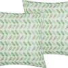 Conjunto 2 Almofadas Decorativas Brancas E Verdes 45 X 45 Cm Prunus