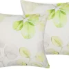 Conjunto 2 Almofadas Decorativas Brancas Com Folhas Verdes 45 X 45 Cm Peperomia