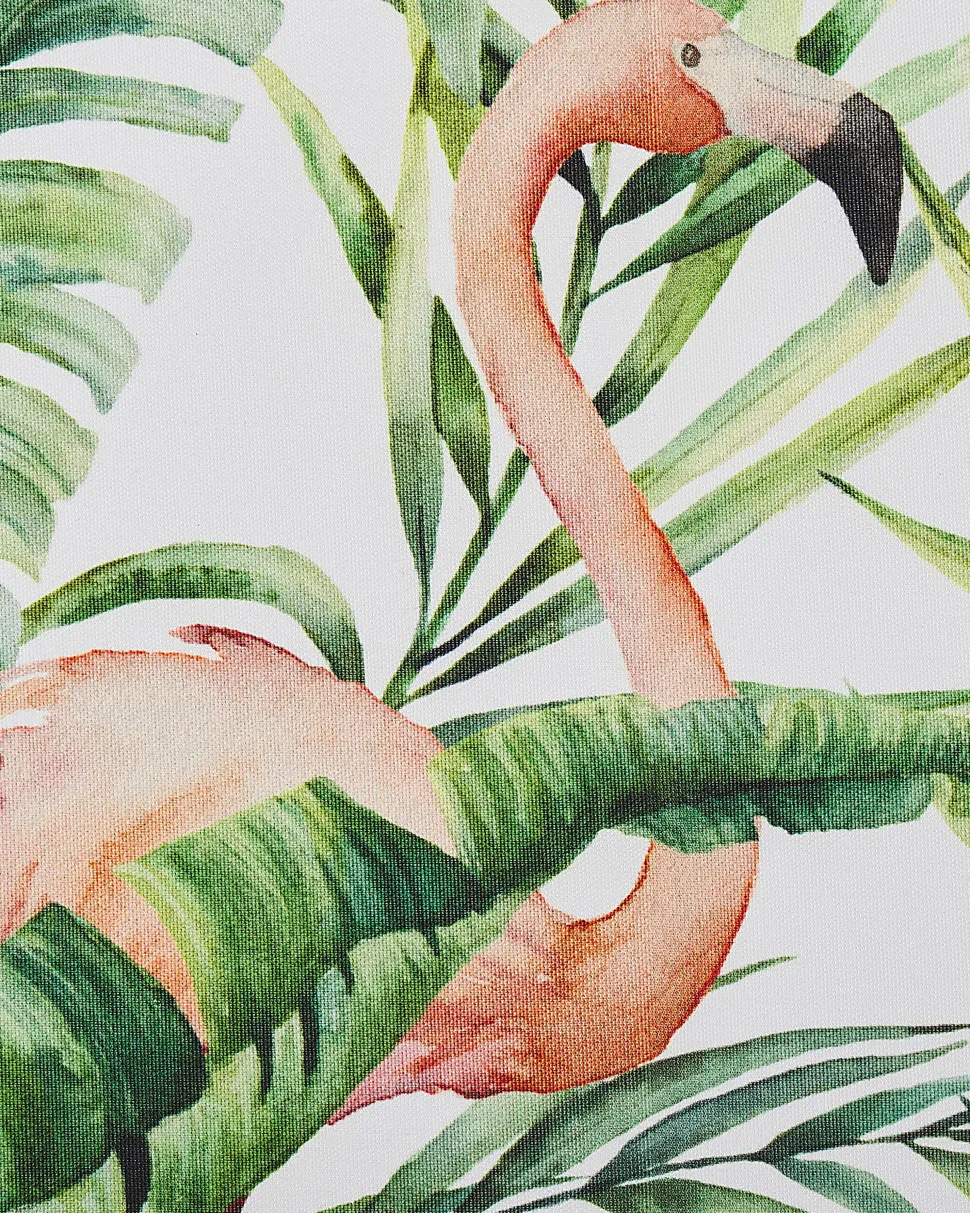 Conjunto 2 Cadeiras De Jardim Madeira Clara E 2 Lonas Cinzentas E Padrao Flamingo Cine