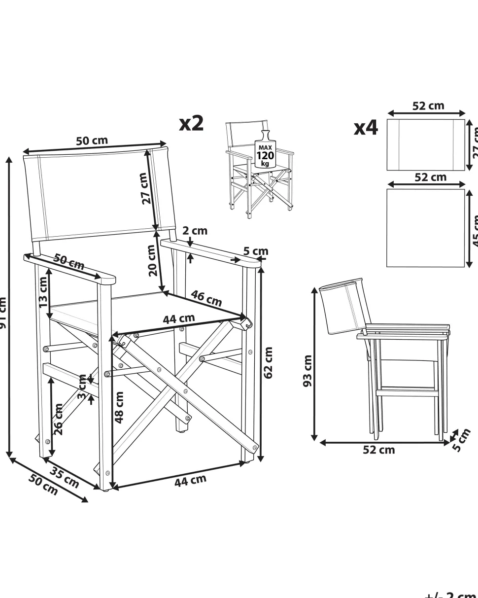 Conjunto 2 Cadeiras Em Madeira Clara E 2 Lonas Cinzentas E Padrao Folhas Cine