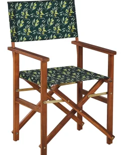 Conjunto 2 Cadeiras Madeira Escura E 2 Lonas Cinzentas E Padrao Oliveira Cine