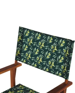 Conjunto 2 Cadeiras Madeira Escura E 2 Lonas Cinzentas E Padrao Oliveira Cine