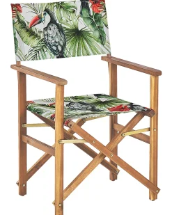 Conjunto 2 Cadeiras Madeira Clara E 2 Lonas Cinzentas E Padrao Tucano Cine