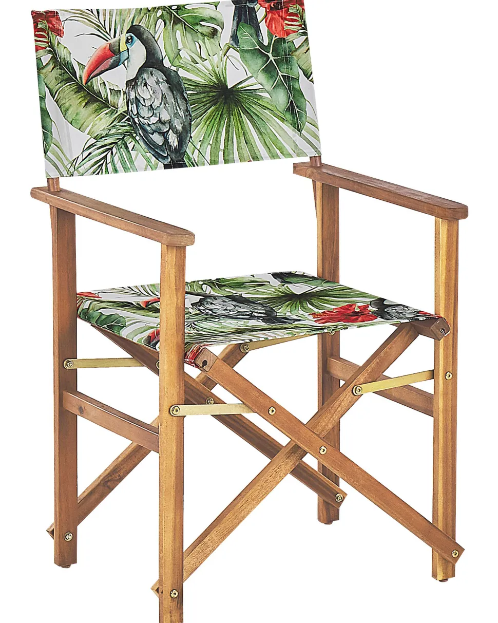 Conjunto 2 Cadeiras Madeira Clara E 2 Lonas Cinzentas E Padrao Tucano Cine