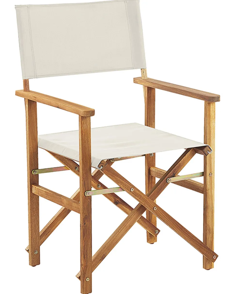 Conjunto 2 Cadeiras Madeira Clara E 2 Lonas Creme E Padrao Palmeiras Cine