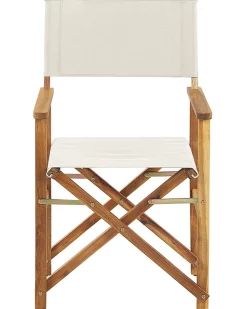 Conjunto 2 Cadeiras Madeira Clara E 2 Lonas Creme E Padrao Folha Cine