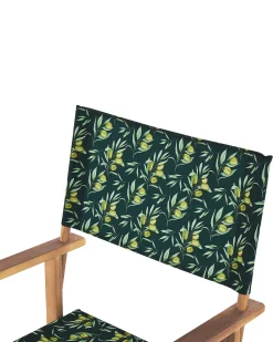 Conjunto 2 Cadeiras Madeira Clara E 2 Lonas Creme E Padrao Oliveira Cine